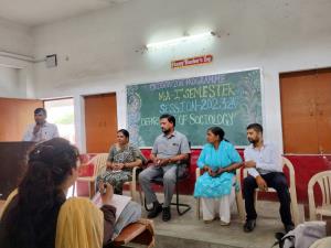 समाजशास्त्र विभाग द्वारा परास्नातक विद्यार्थियों के लिए अभिविन्यास कार्यक्रम का आयोजन